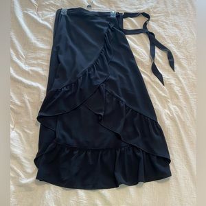 H&M black wrap skirt